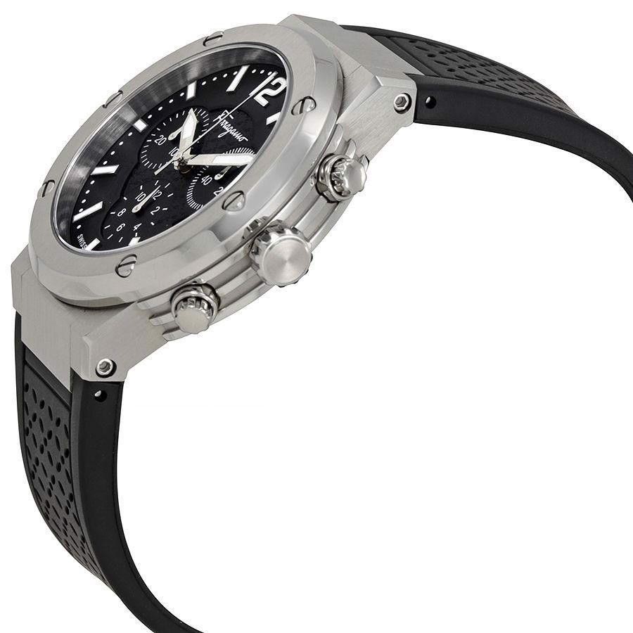 Đồng Hồ Nam Salvatore Ferragamo F-80 Chrono Analog Display Quartz Black Watch FIH010015 Màu Đen