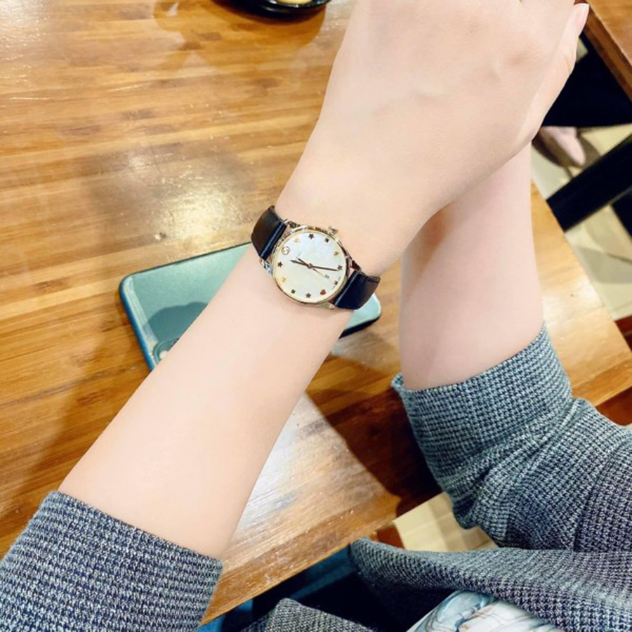 Đồng Hồ Nữ Gucci G-Timeless Mother Of Pearl Dial Ladies Watch YA126589 Màu Đen Vàng