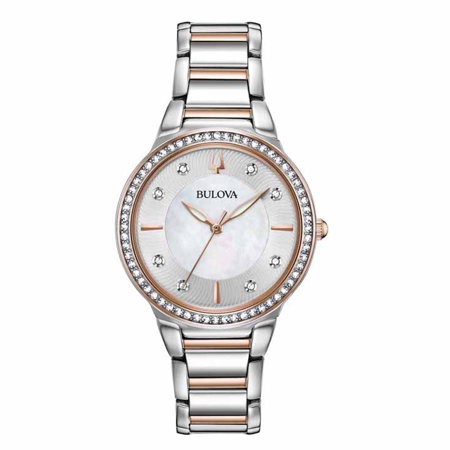 Đồng Hồ Bulova Women's Quartz Crystal Accents Two-Tone 98L258