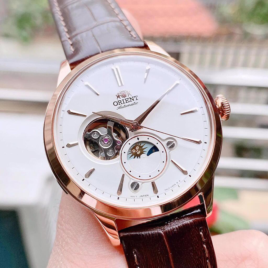Đồng Hồ Nam Orient Sun And Moon RA-AS0102S10B Màu Nâu