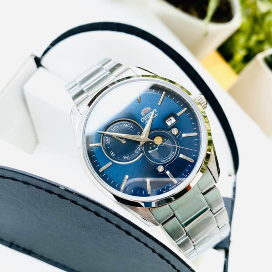 Đồng Hồ Nam Orient Sun and Moon Gen 5 RA-AK0303L10B Màu Bạc