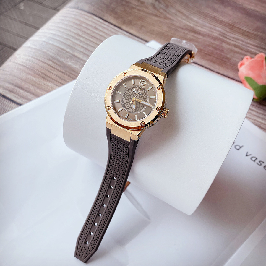 Đồng Hồ Nữ Salvatore Ferragamo F 80 Mặt Số Tròn Dây Cao Su Nâu SFIG00219
