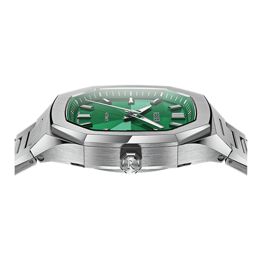 Đồng Hồ Nam Alpen Date Emerald Green Bracelet Màu Xám Mặt Xanh Lá Cây
