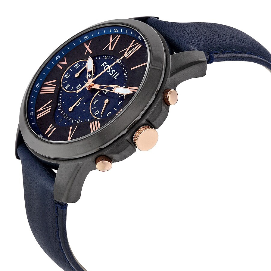 Đồng Hồ Nam Fossil Grant Chronograph Black And Blue Dial Men's Watch FS5061IE Màu Xanh Đen