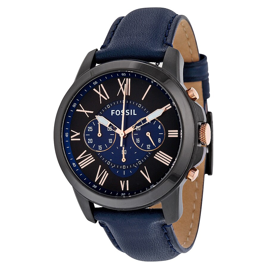Đồng Hồ Nam Fossil Grant Chronograph Black And Blue Dial Men's Watch FS5061IE Màu Xanh Đen