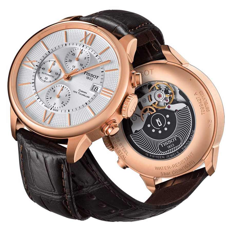 Đồng Hồ Nam Tissot Chemin Des Tourelles Automatic Chronograph T099.427.36.038.00 Màu Vàng Bạc