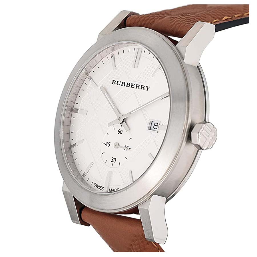 Đồng Hồ Burberry The City Brown Leather BU9904 42mm Màu Bạc Nâu