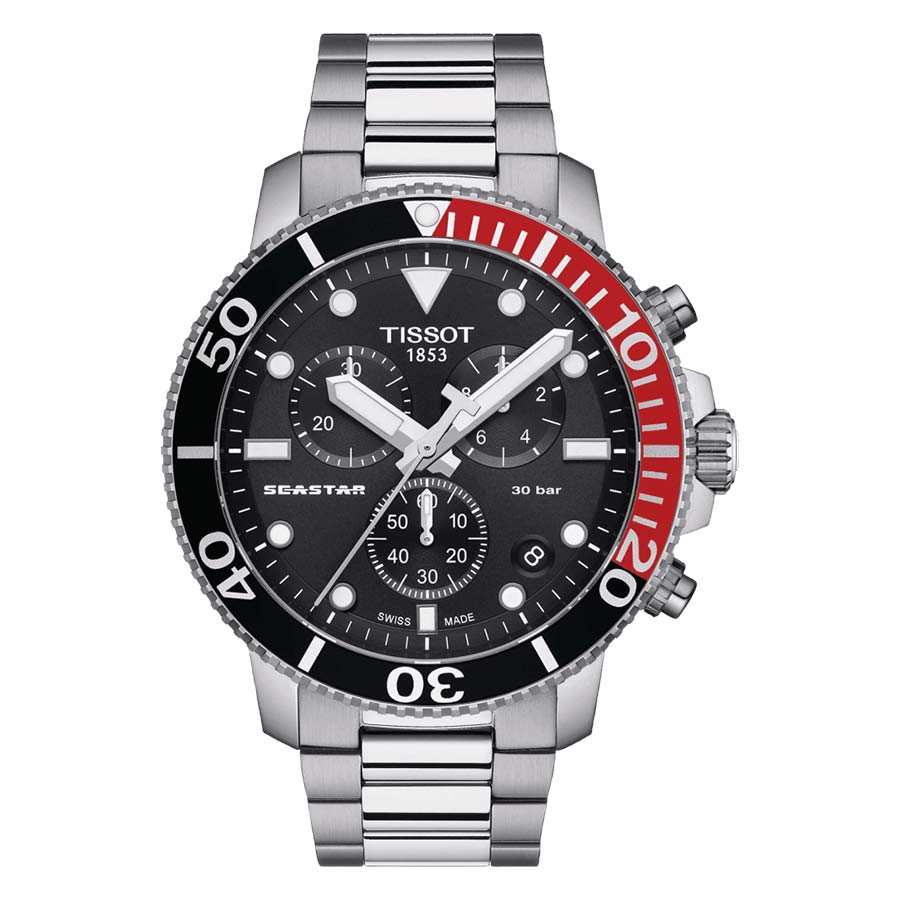 Đồng Hồ Nam Seastar 1000 Chronograph T120.417.11.051.01 45.5mm Màu Bạc Đen