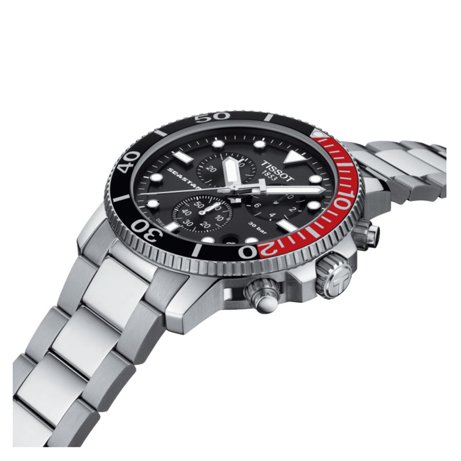 Đồng Hồ Nam Seastar 1000 Chronograph T120.417.11.051.01 45.5mm Màu Bạc Đen