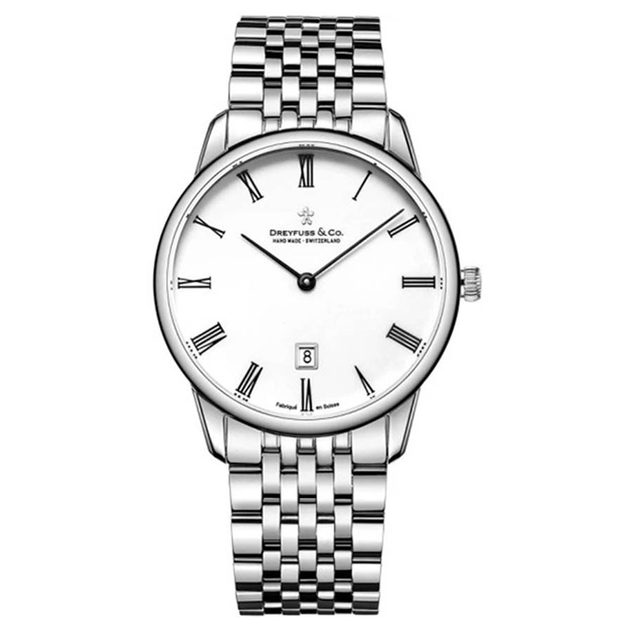 Đồng Hồ Nam Dreyfuss & Co 1890 DGB00135/01 38mm Màu Trắng Bạc