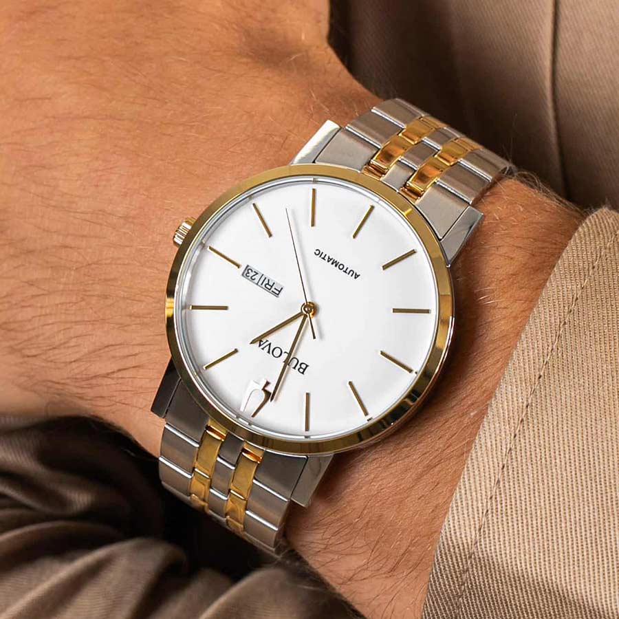 Đồng Hồ Nam Bulova Classics Automatic 98C130 Màu Trắng - Vàng
