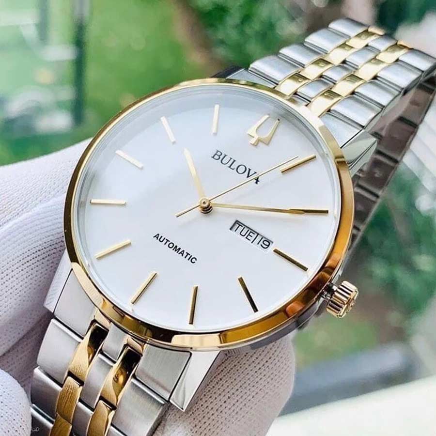 Đồng Hồ Nam Bulova Classics Automatic 98C130 Màu Trắng - Vàng