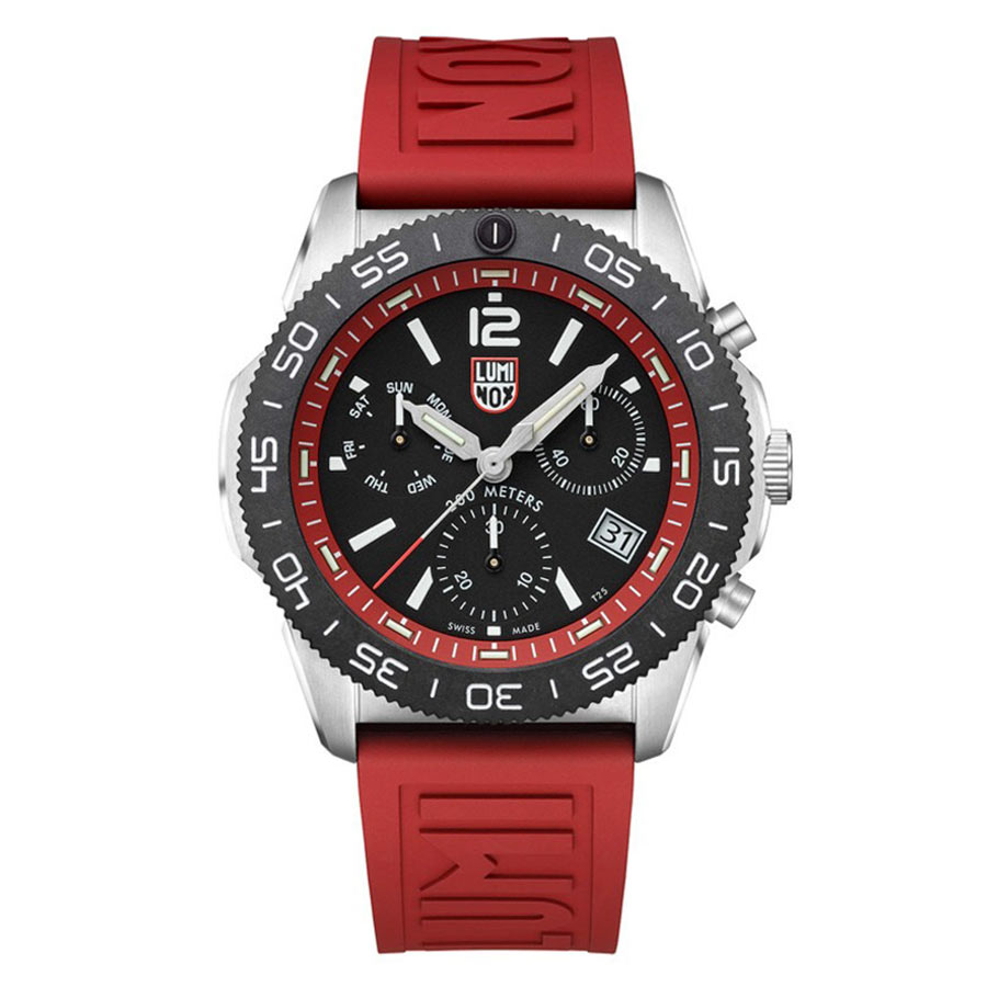 Đồng Hồ Nam Luminox Pacific Diver Chronograph, 44mm, Diver Watch 3155 Màu Bạc Phối Đỏ