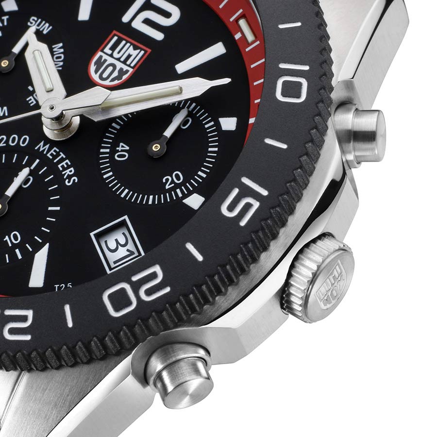 Đồng Hồ Nam Luminox Pacific Diver Chronograph, 44mm, Diver Watch 3155 Màu Bạc Phối Đỏ