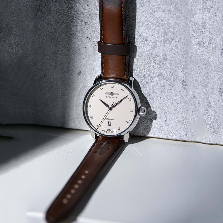 Đồng Hồ Nam Zeppelin New Captain's Line 86525 Màu Bạc Nâu