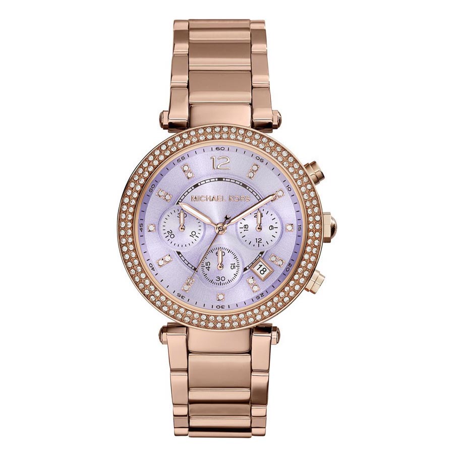 Đồng Hồ Nữ Michael Kors Parker Purple Watch 39mm Mk6169 Màu Vàng Hồng