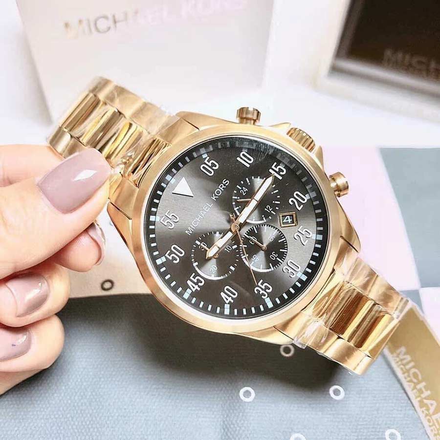 Đồng Hồ Nam Michael Kors MK8361 45mm Màu Đen Vàng
