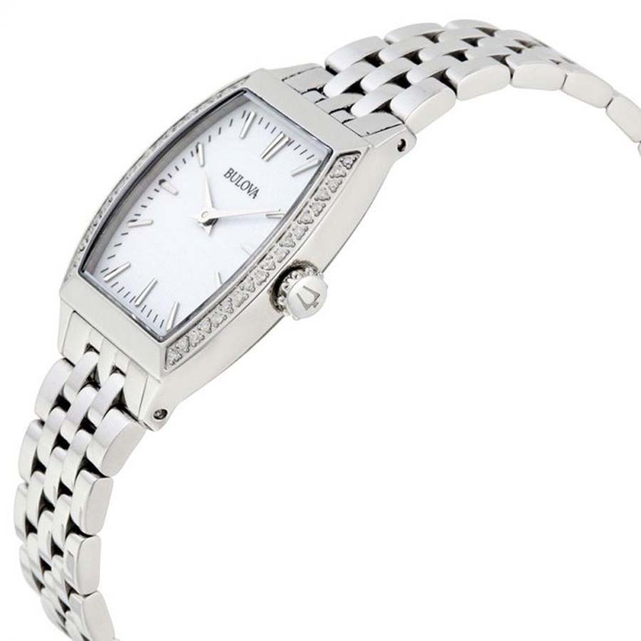 Đồng Hồ Nữ Bulova Diamond Accent Gallery Women's Watch 96R196 Màu Bạc