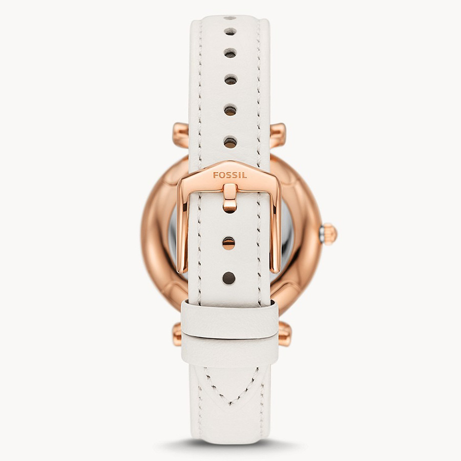 Đồng Hồ Nữ Fossil Carlie ES5187 Dây Da Màu Trắng