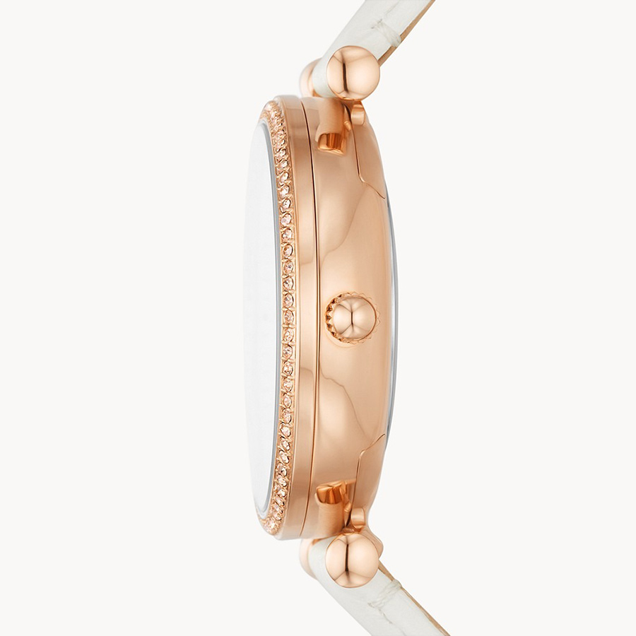 Đồng Hồ Nữ Fossil Carlie ES5187 Dây Da Màu Trắng