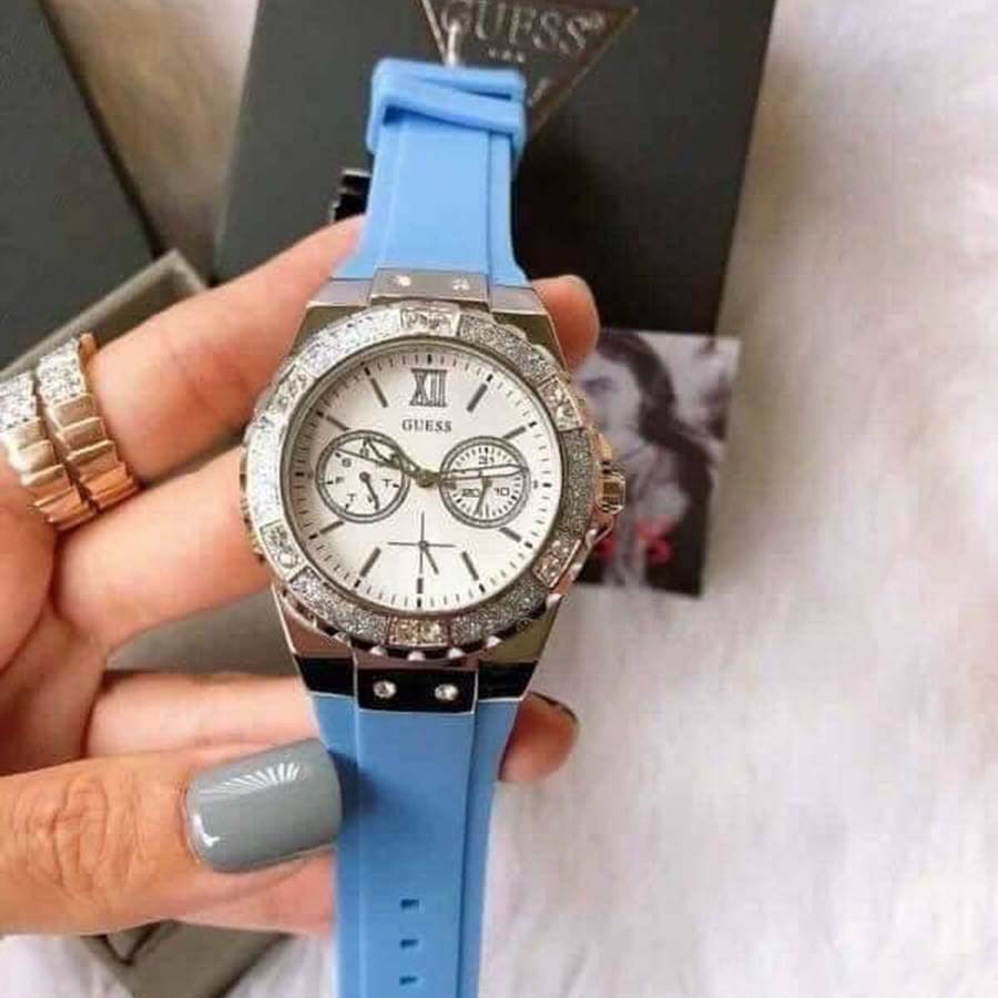 Đồng Hồ Nữ Guess Limelight U1053L5 Màu Xanh Bạc