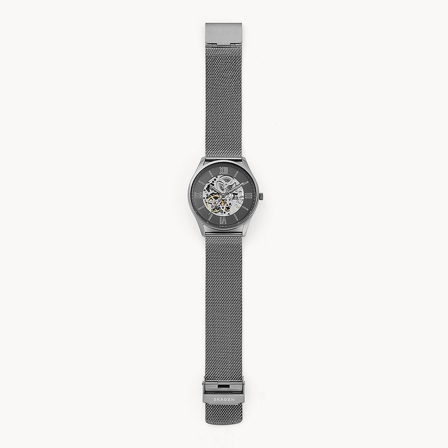 Đồng Hồ Nam Skagen Holst Automatic Charcoal Steel Mesh Watch SKW6614 Màu Bạc