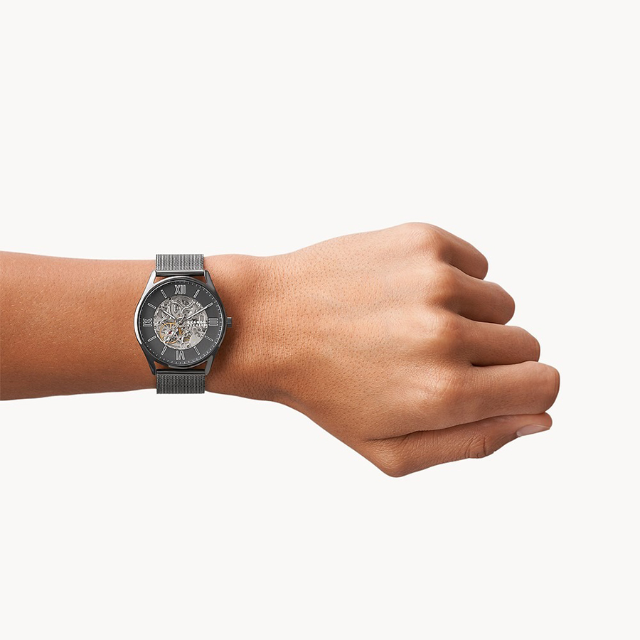Đồng Hồ Nam Skagen Holst Automatic Charcoal Steel Mesh Watch SKW6614 Màu Bạc