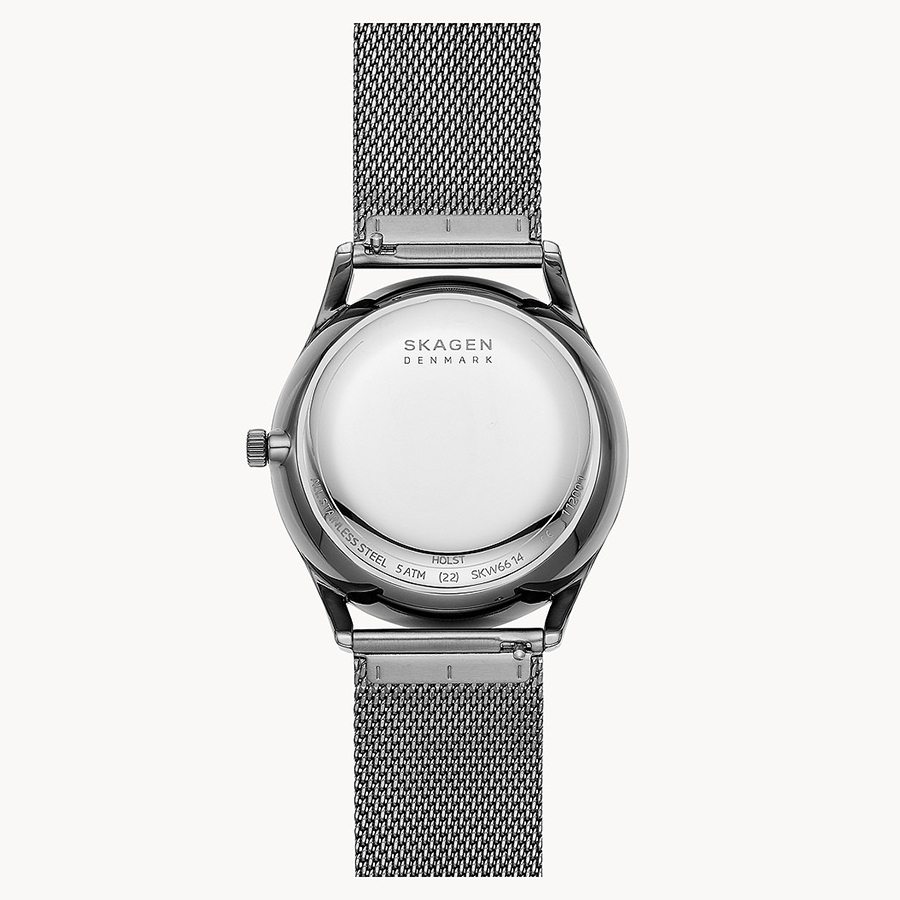 Đồng Hồ Nam Skagen Holst Automatic Charcoal Steel Mesh Watch SKW6614 Màu Bạc
