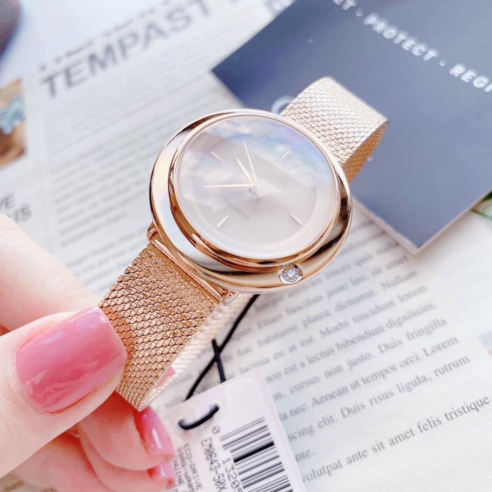 Đồng hồ Citizen Eco Drive Lambilun EM0643-50X- rose gold