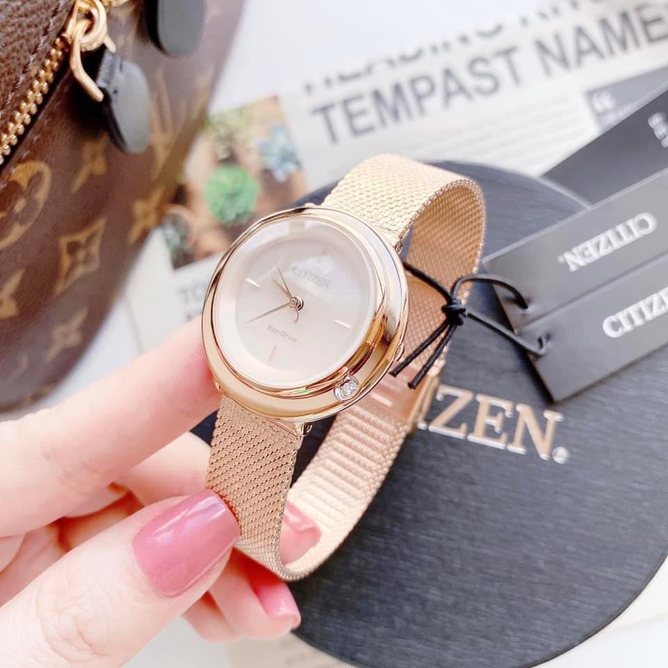 Đồng hồ Citizen Eco Drive Lambilun EM0643-50X- rose gold