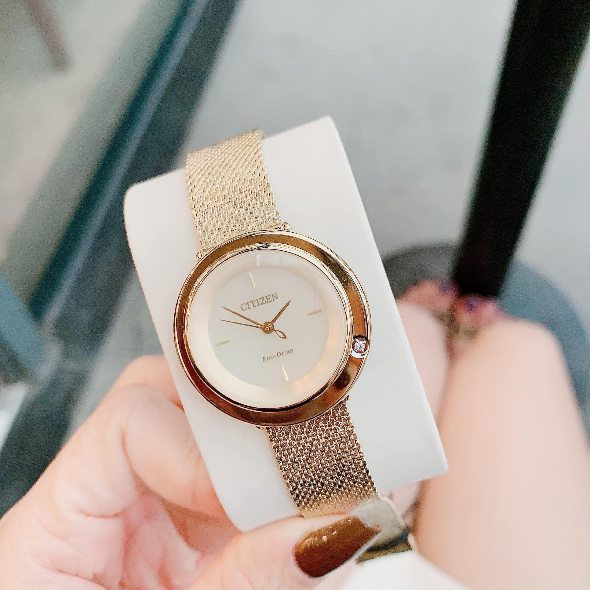 Đồng hồ Citizen Eco Drive Lambilun EM0643-50X- rose gold