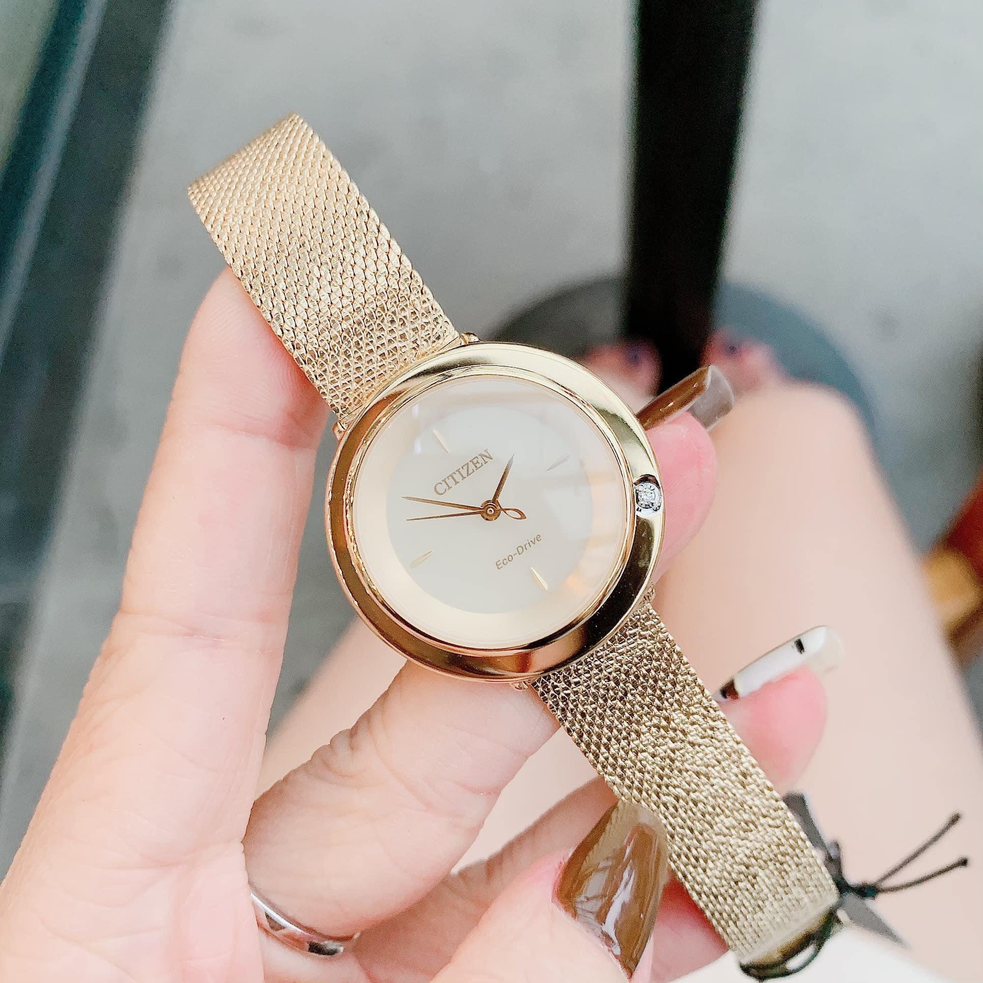 Đồng hồ Citizen Eco Drive Lambilun EM0643-50X- rose gold