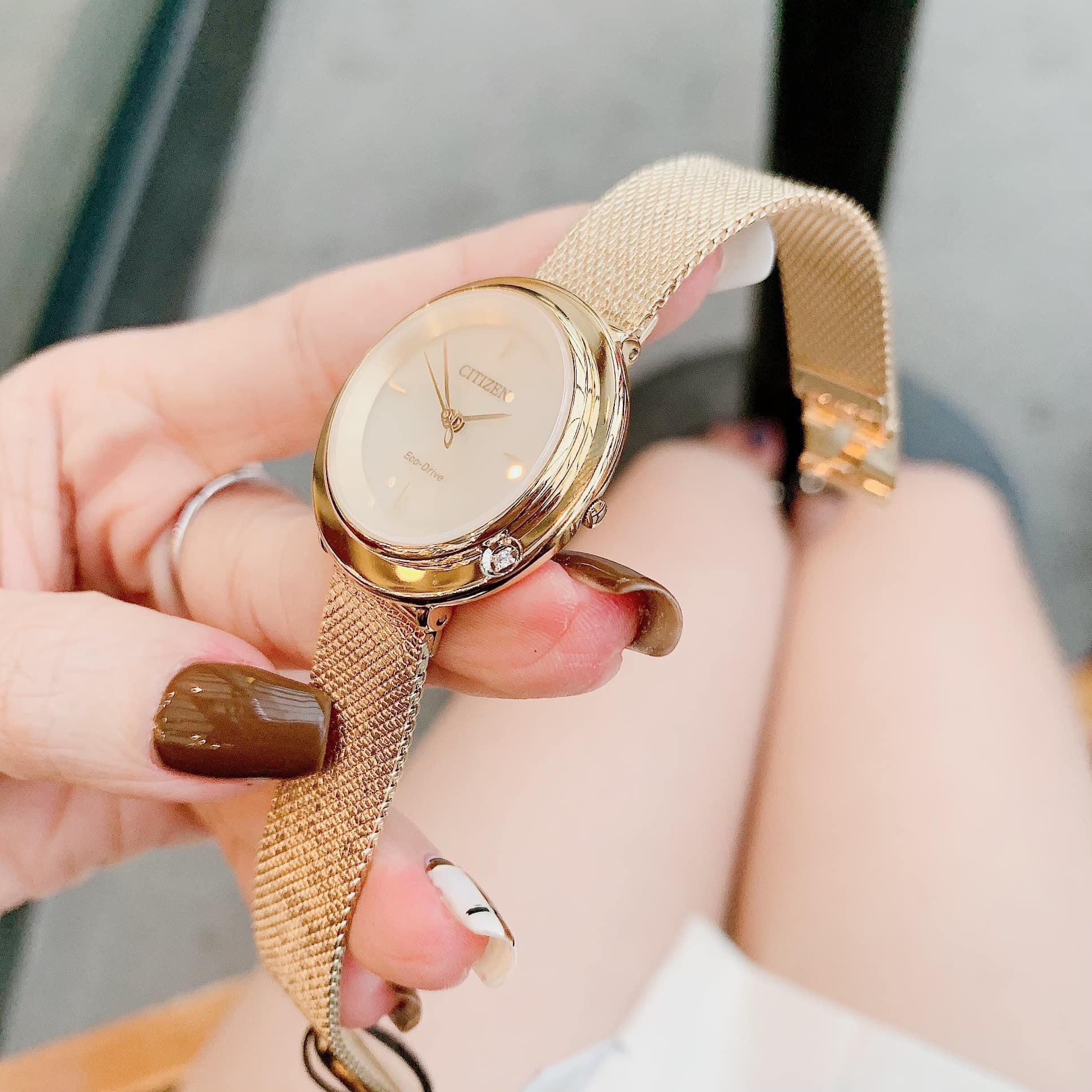 Đồng hồ Citizen Eco Drive Lambilun EM0643-50X- rose gold