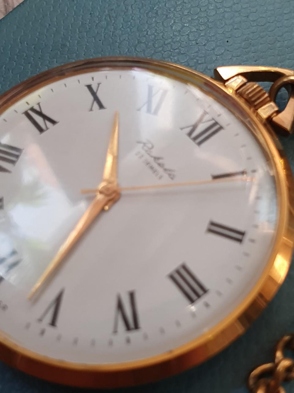 Đồng hồ quả quýt cầm tay Raketa bọc vàng NOS nguyên sổ hôp