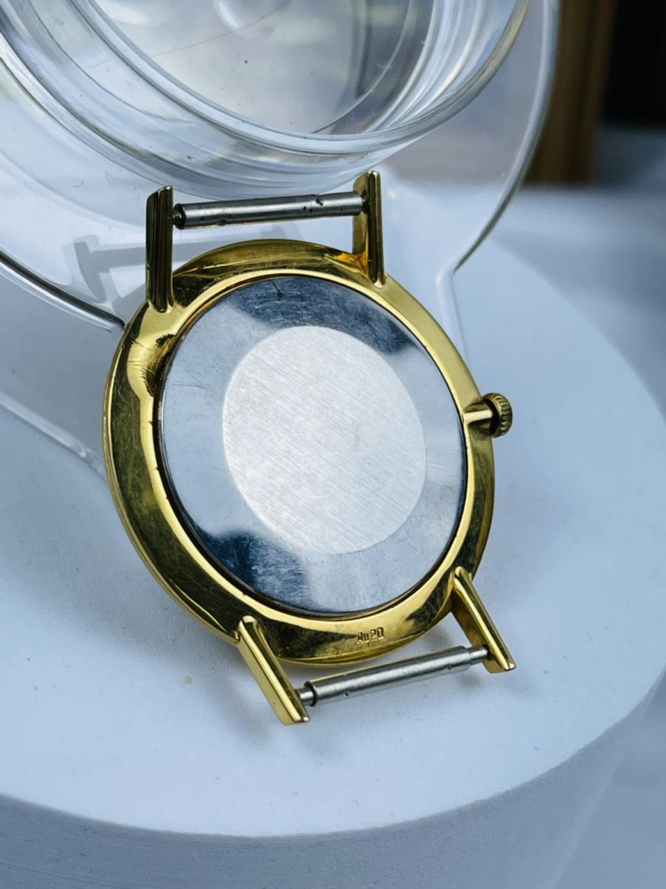 Đồng hồ Poljot 23 jewels mặt trắng 2 sọc, máy vàng 2209, bọc vàng Au20