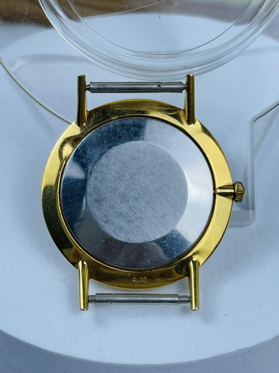 Đồng hồ Poljot 23 jewels mặt trắng 2 sọc, máy vàng 2209, bọc vàng Au20