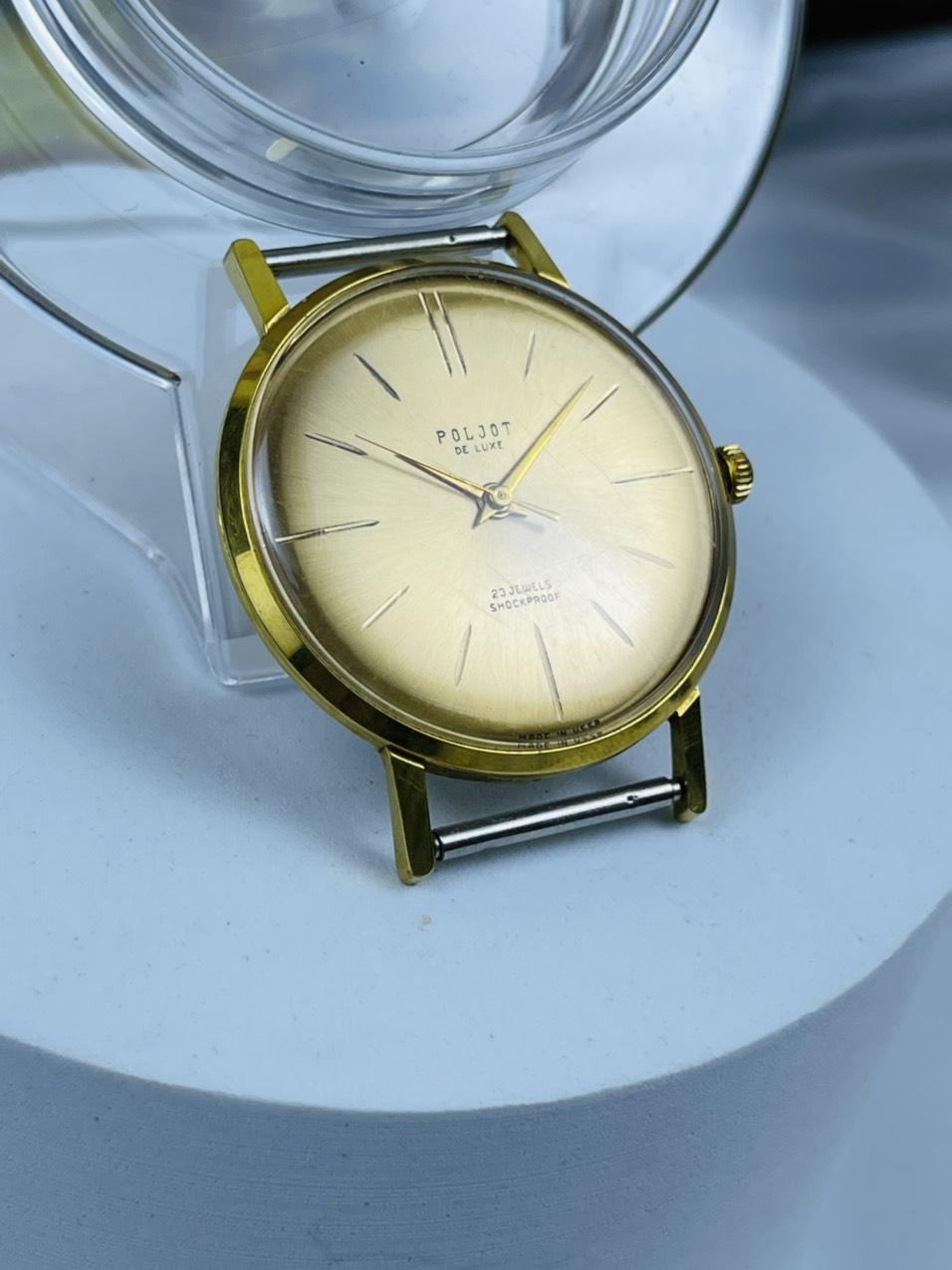 Đồng hồ Liên Xô Poljot 23 jewels mặt vàng