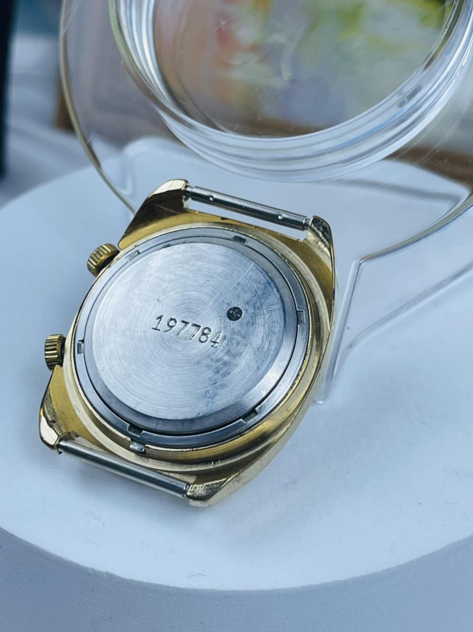 Đồng hồ chuông reo Poljot 18 jewels cọc số vạch bọc vàng AU