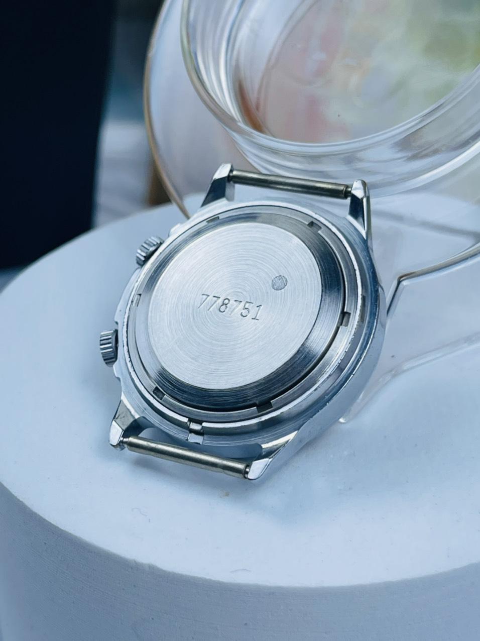 Đồng hồ chuông reo Poljot 18 jewels cọc số học trò mặt đen dạ quang