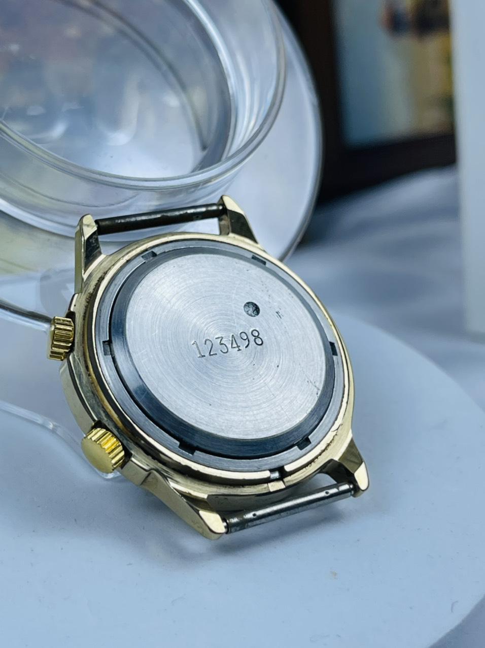 Đồng hồ chuông reo Poljot 18 jewels mặt số 2 lòng  mạ vàng