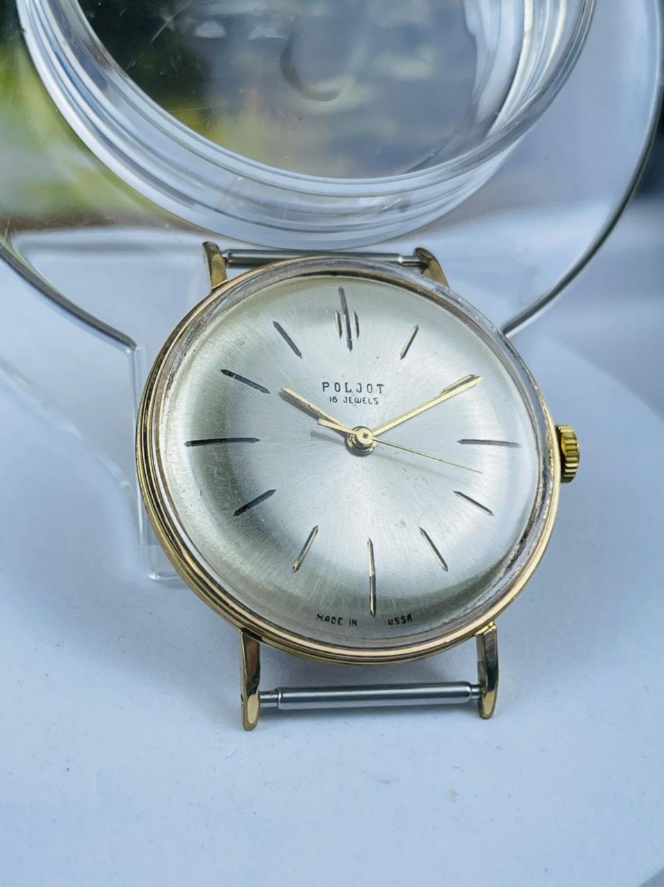 Đồng hồ Poljot 16 jewels bát úp Au20 cọc số vạch