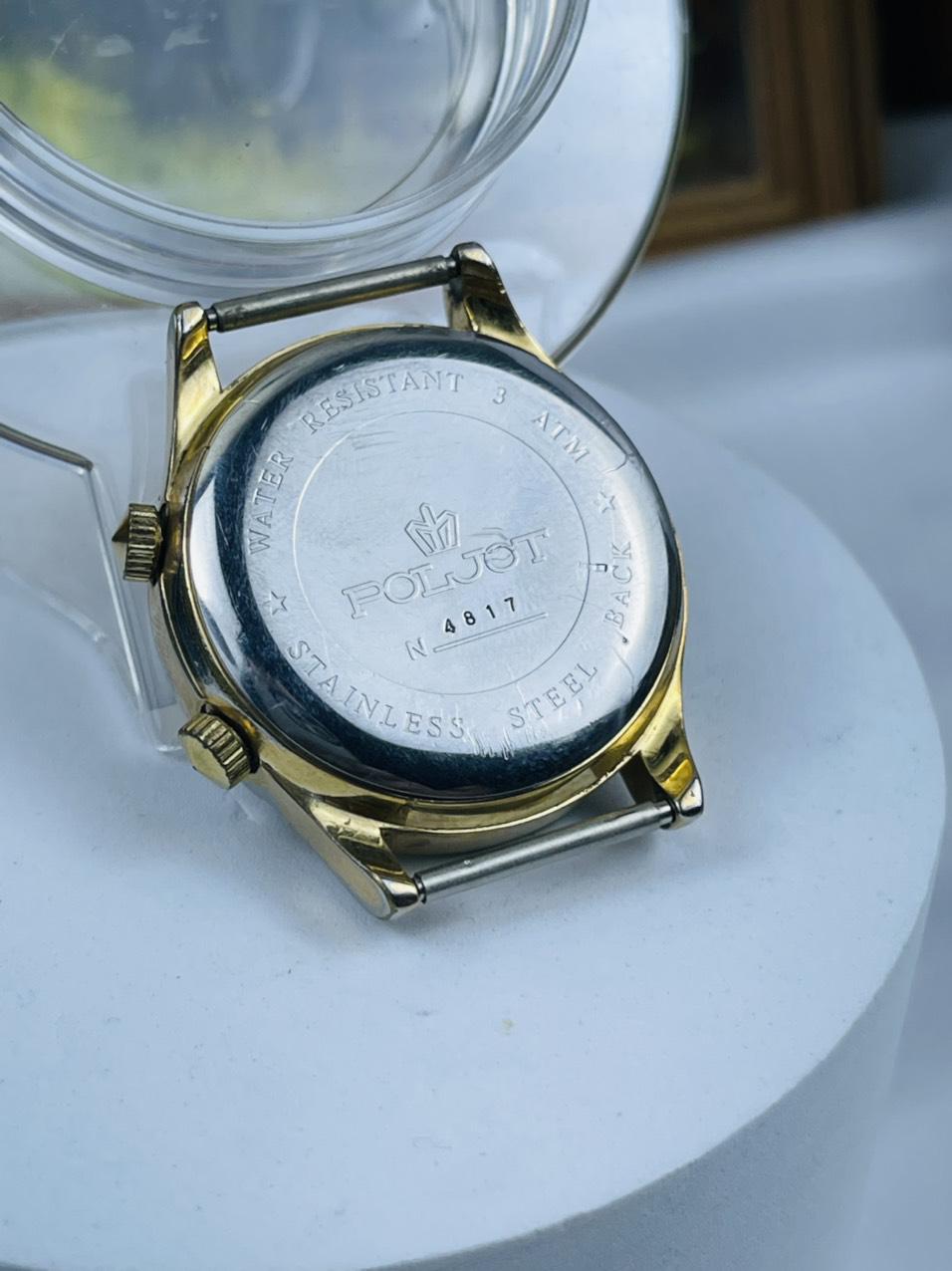 Đồng hồ Poljot chuông reo 18 chân kính mặt đen