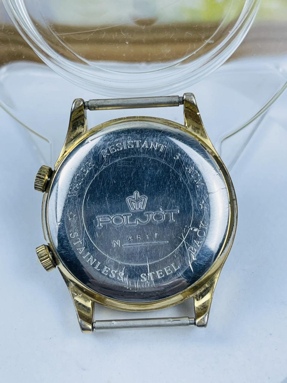 Đồng hồ Poljot chuông reo 18 chân kính mặt đen