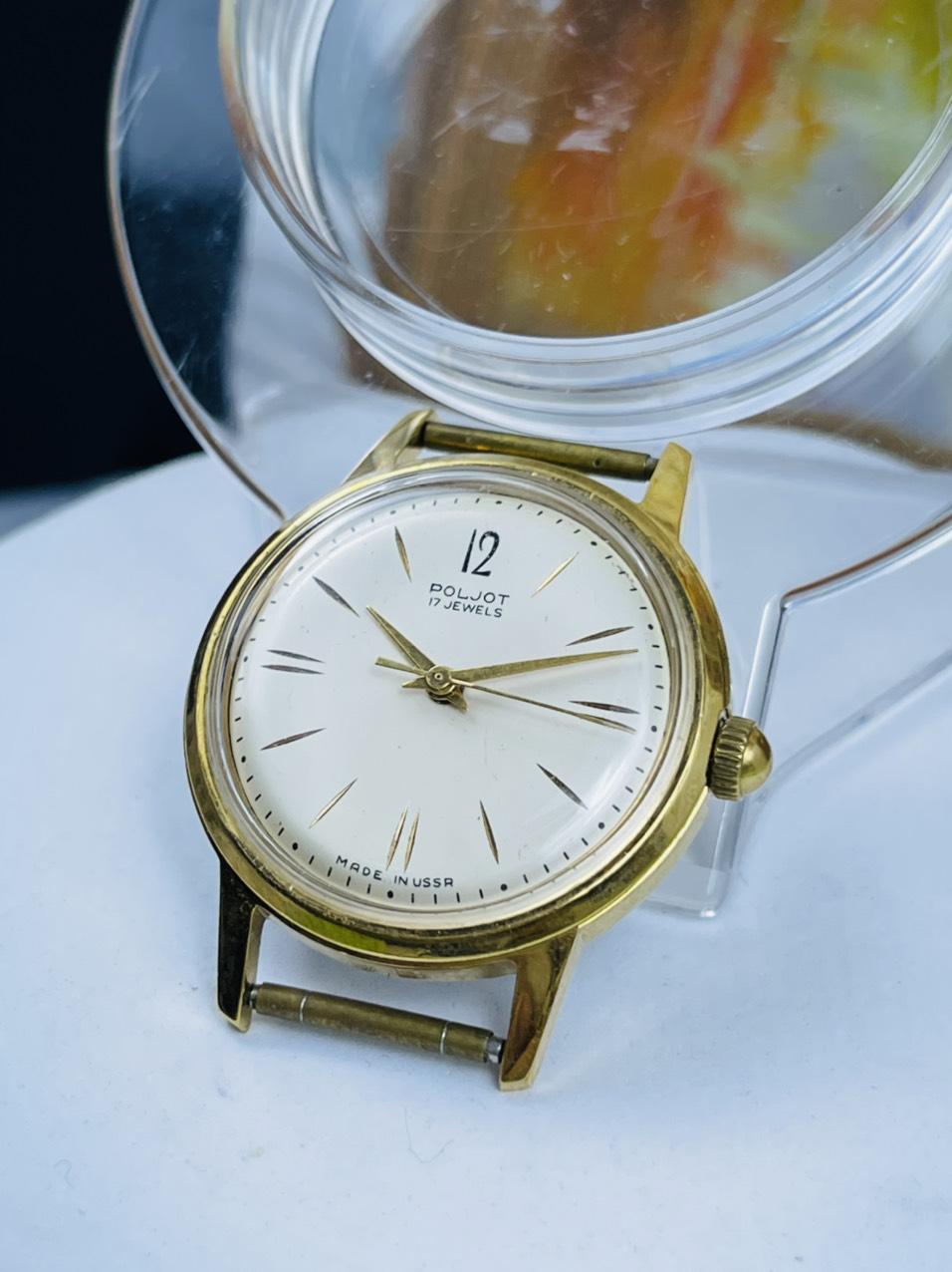 Đồng hồ Poljot 17 jewels máy cơ cót bọc vàng