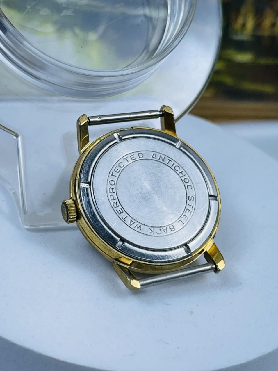 Đồng hồ Poljot 17 jewels máy cơ cót bọc vàng mặt đen bao công