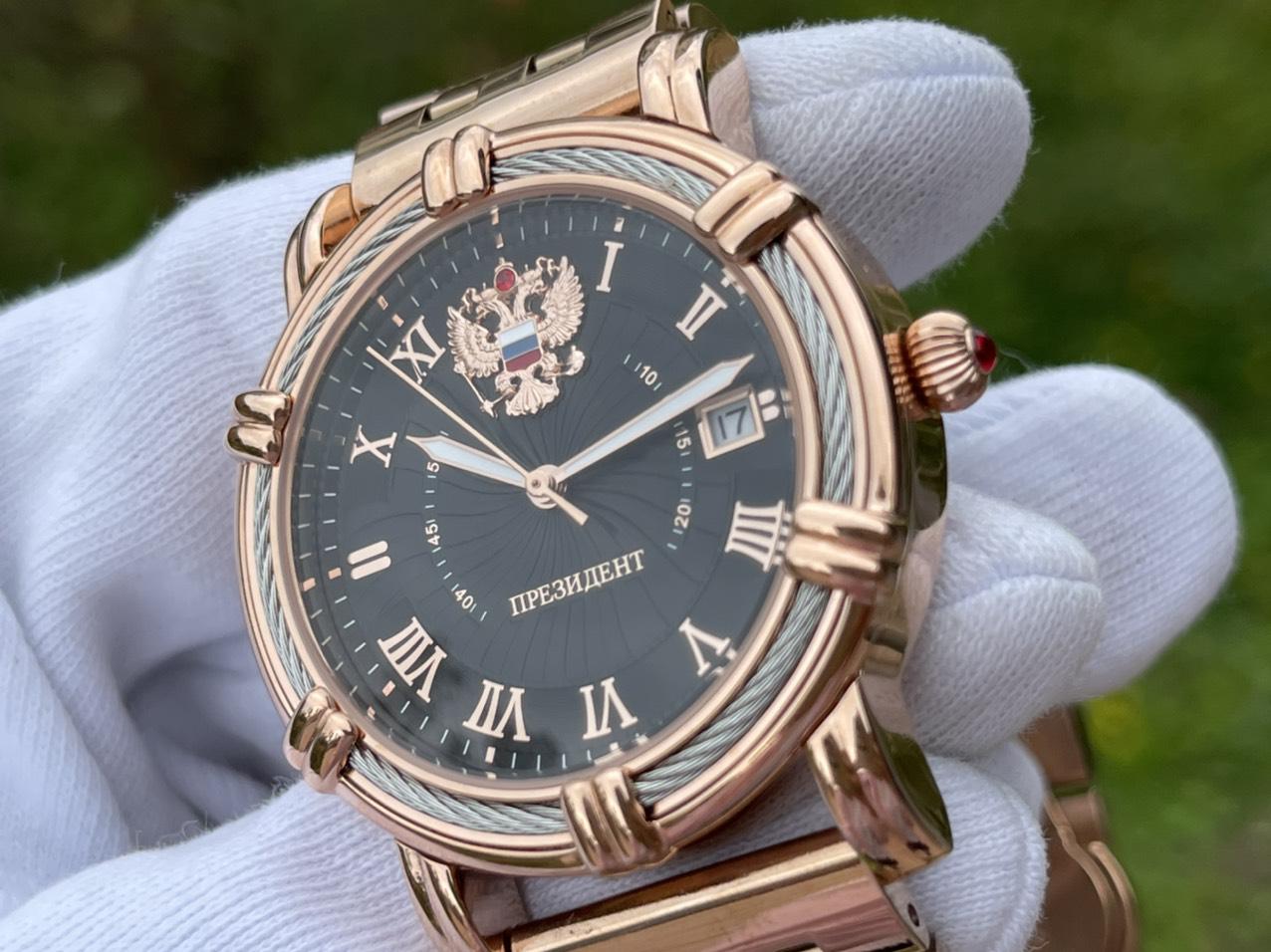 Đồng hồ  Nga Tổng thống mặt thừng đen 4459473 DKL