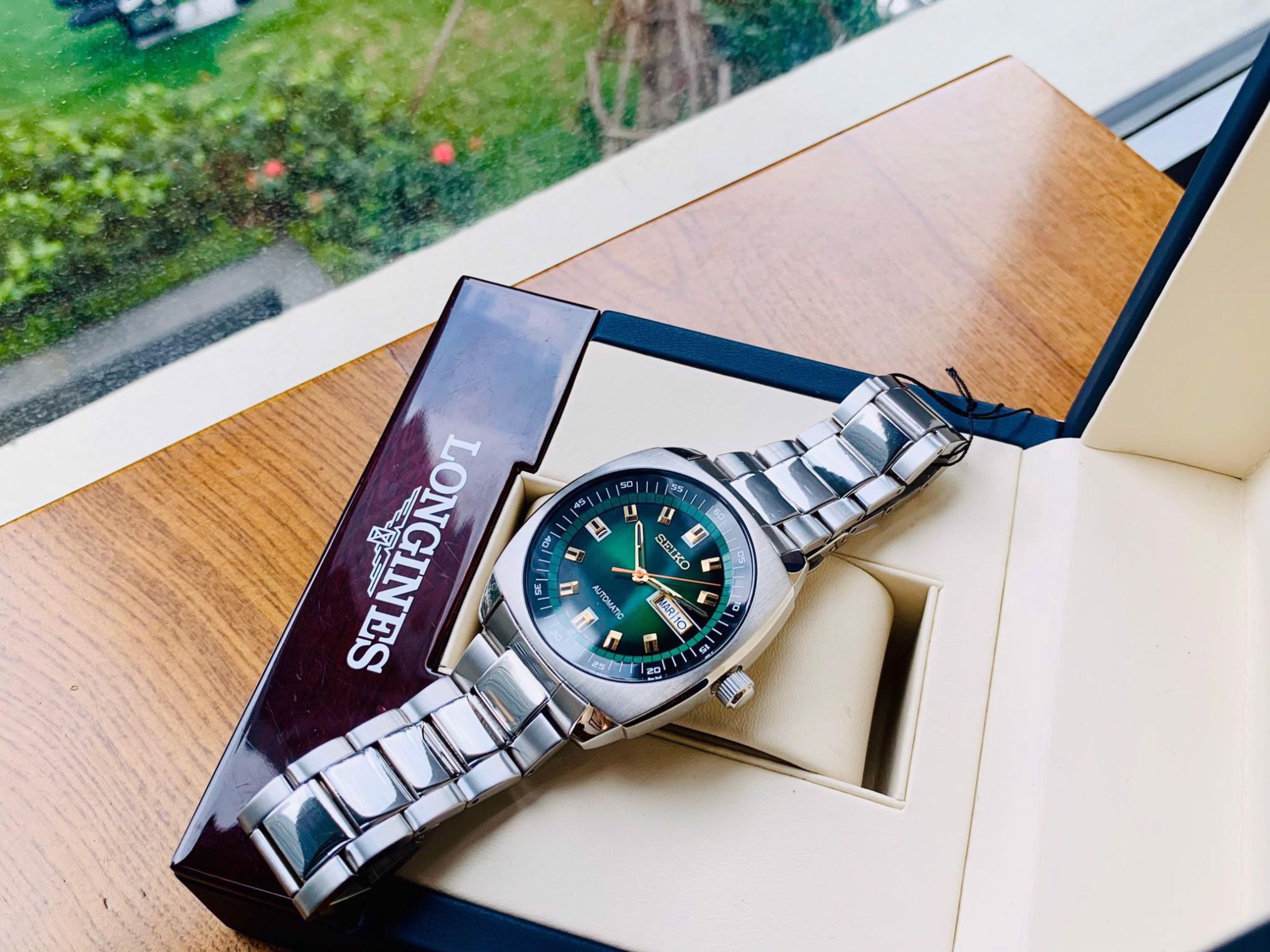 Men's automatic stainless steel bracelet watch 44mm snkm97 online