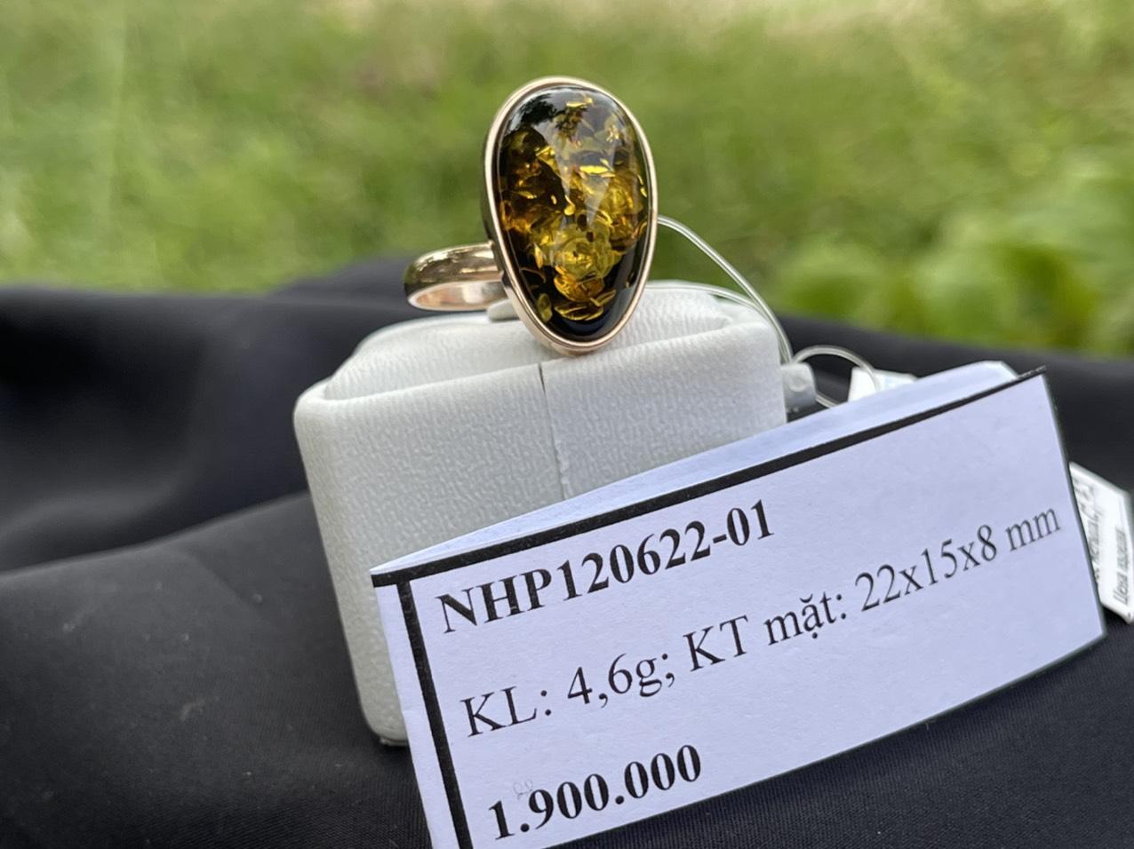 Nhẫn hổ phách Baltic tự nhiên NHP120622-01