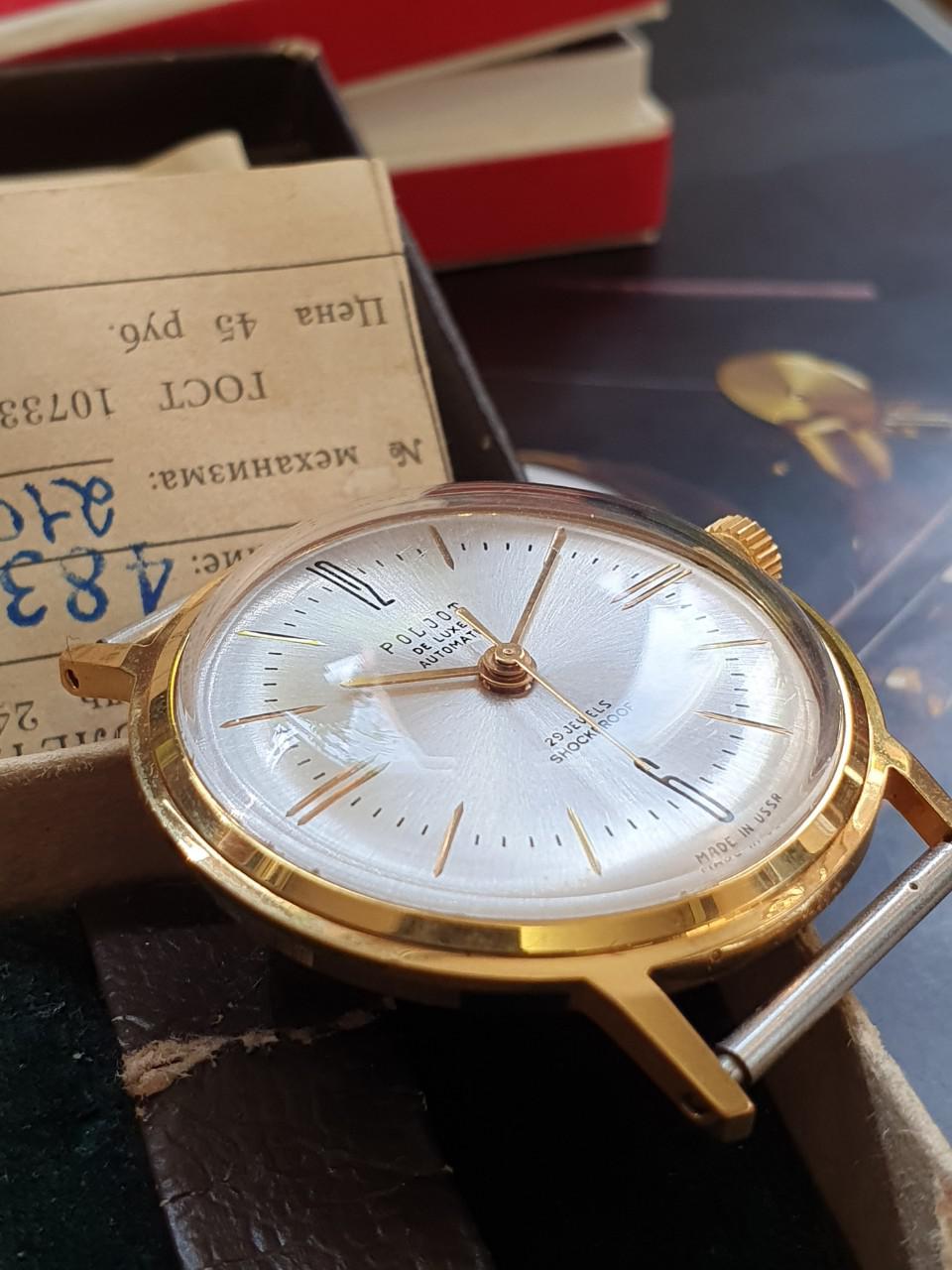 Đồng hồ Poljot 29 jewels automatic de luxe NOS nguyên sổ hộp