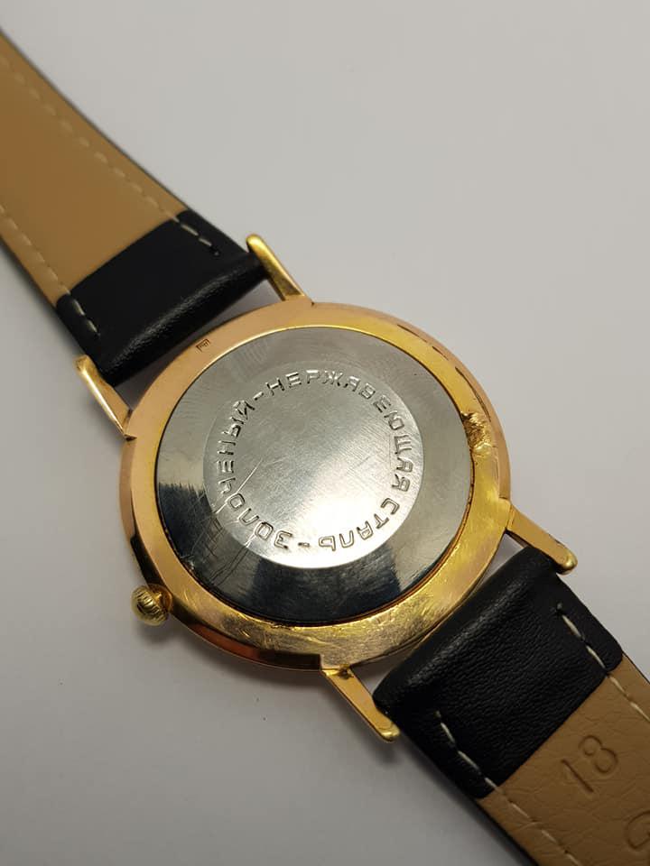 Đồng hồ Slava siêu đẹp độc hiếm 17 jewels cơ lên giây bọc vàng Au20